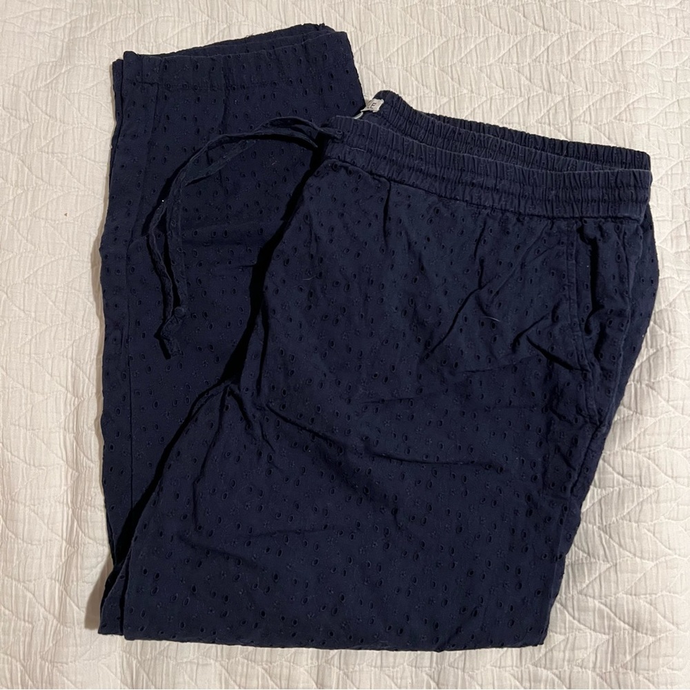 Eyelet embroidered pants